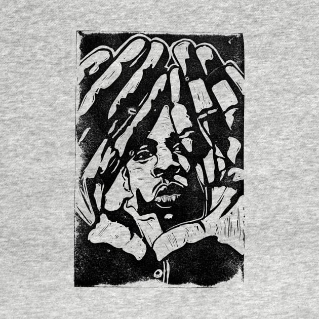 Jay-Z - Linoleum Block Print by Hey Trutt